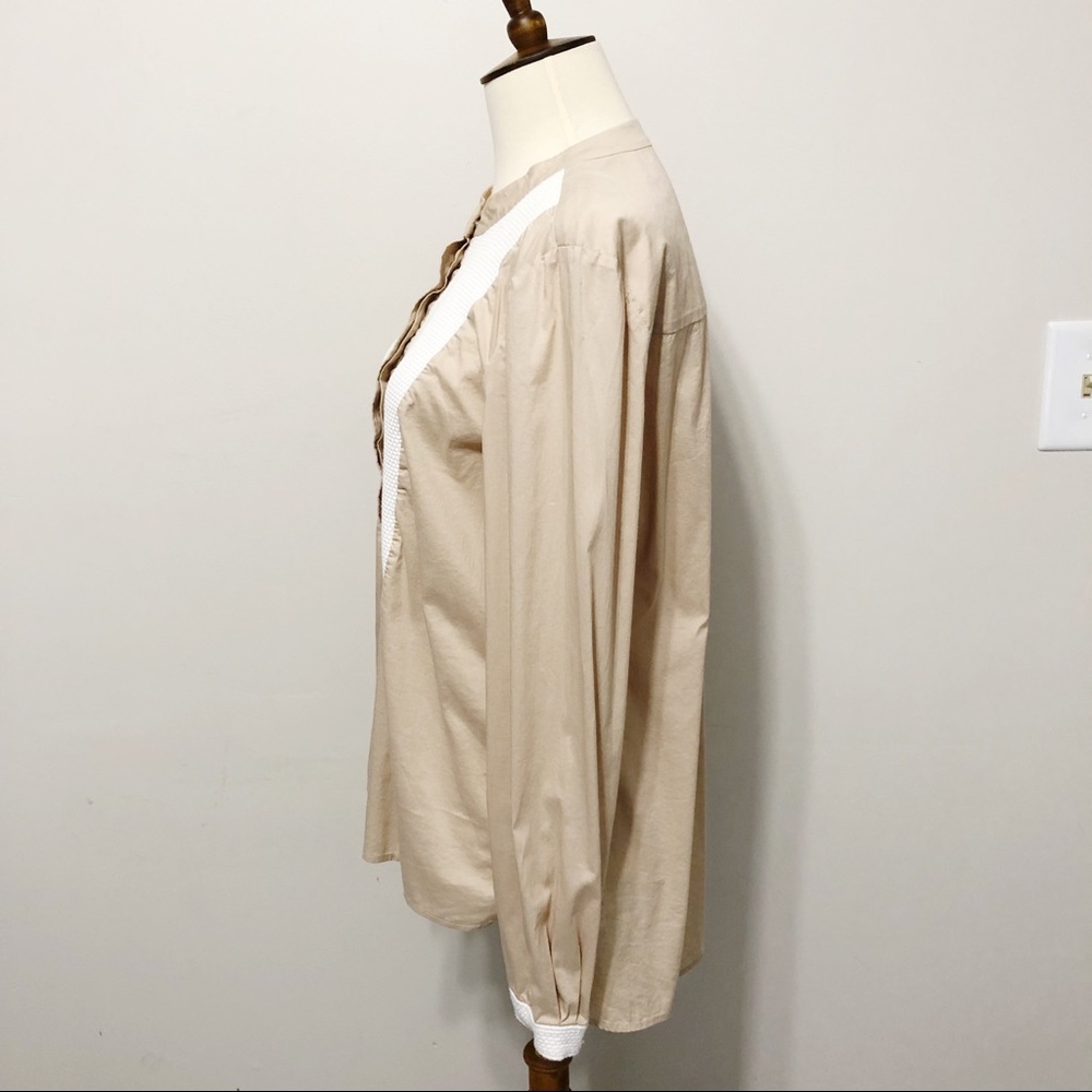 Tibi Textured-Bib Button Down Tuxedo Blouse 2-0477 - image 5